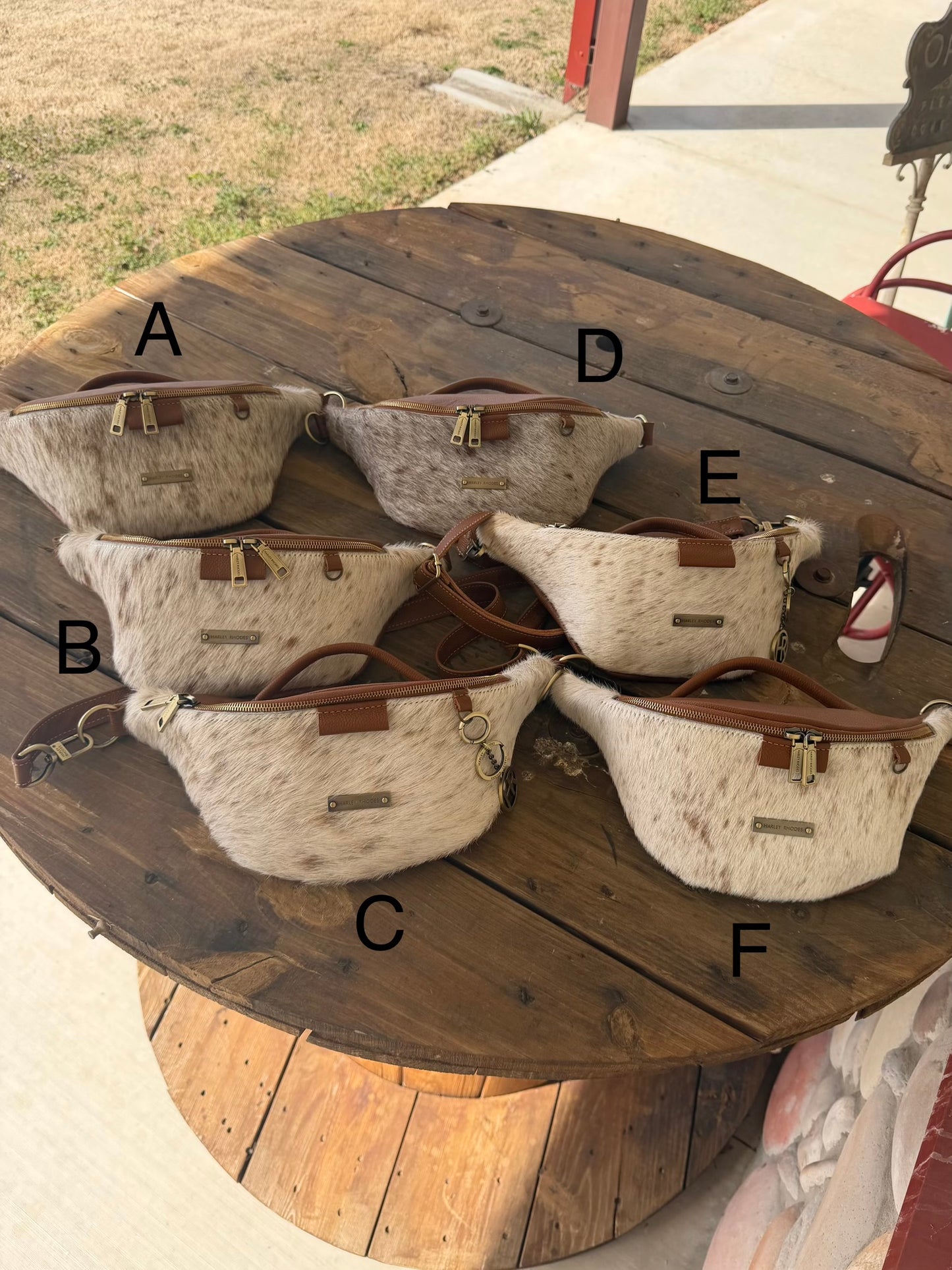 Cowhide Sorrel & White by Harley Rhodes Bum Bag Crossbody