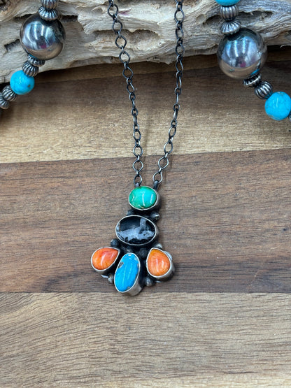 Mixed Stone Necklace by Running Bear, Native
