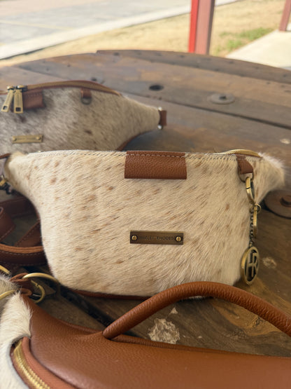 Cowhide Sorrel & White by Harley Rhodes Bum Bag Crossbody