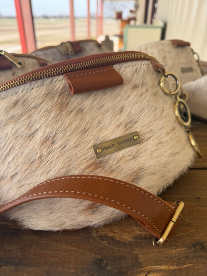 Cowhide Sorrel & White by Harley Rhodes Bum Bag Crossbody