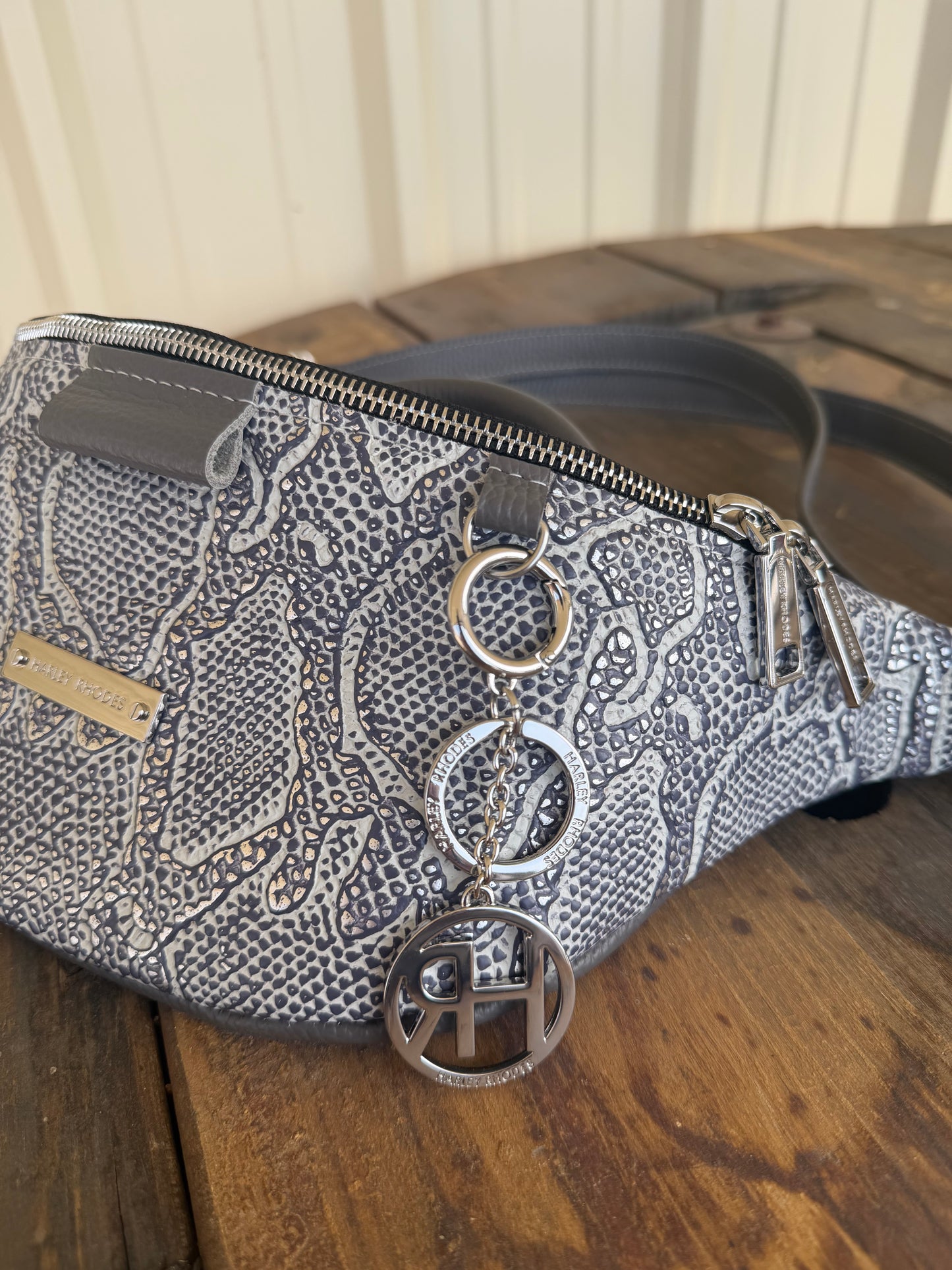 Silver Metallic Python by Harley Rhodes Bum Bag Crossbody
