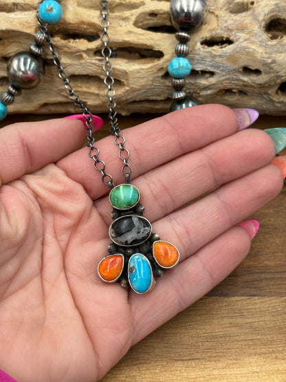 Mixed Stone Necklace by Running Bear, Native