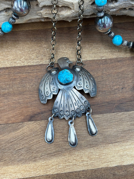 Thunderbird Necklace by Timothy Yazzie, Navajo
