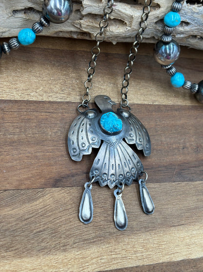 Thunderbird Necklace by Timothy Yazzie, Navajo
