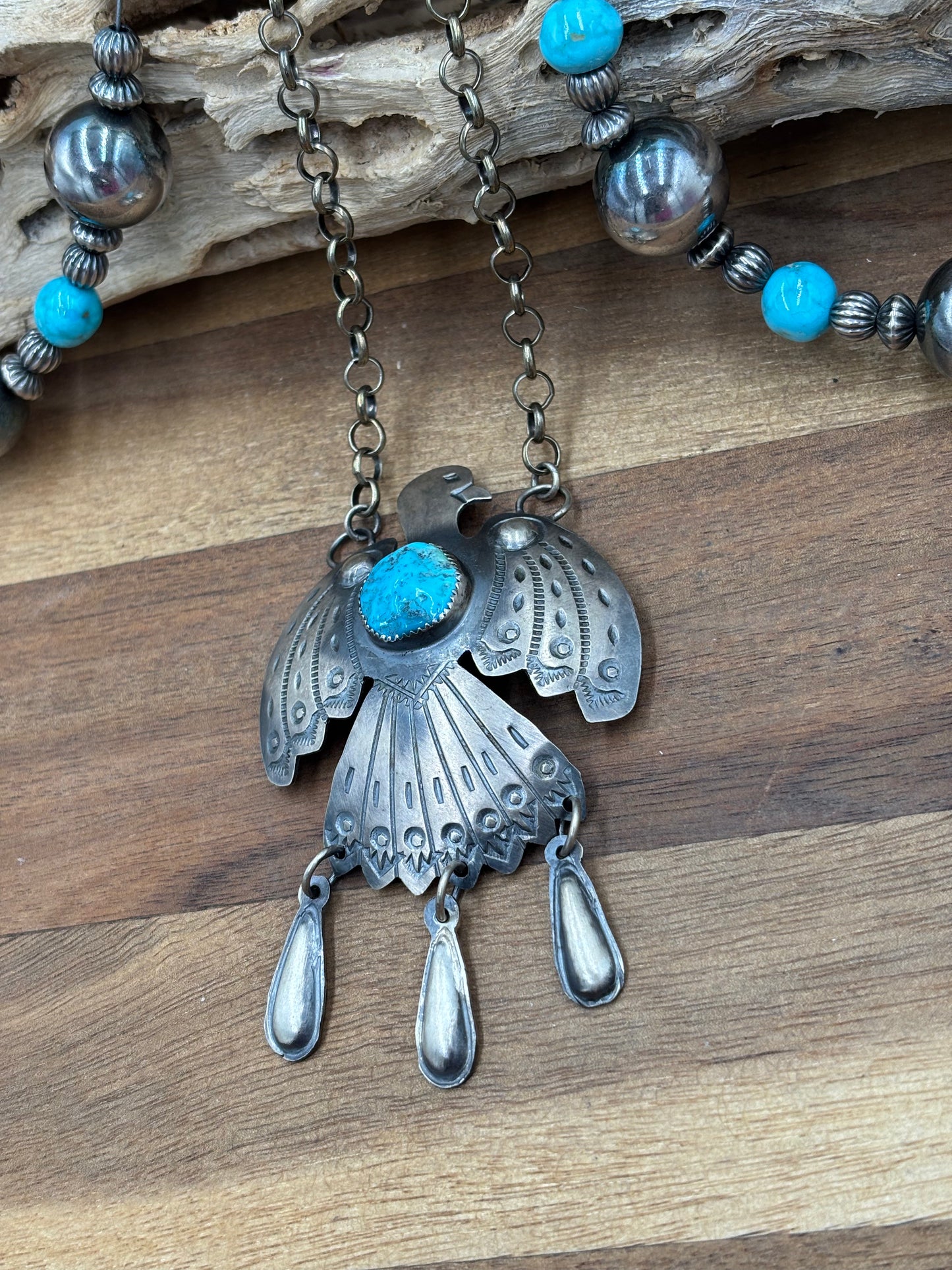Thunderbird Necklace by Timothy Yazzie, Navajo