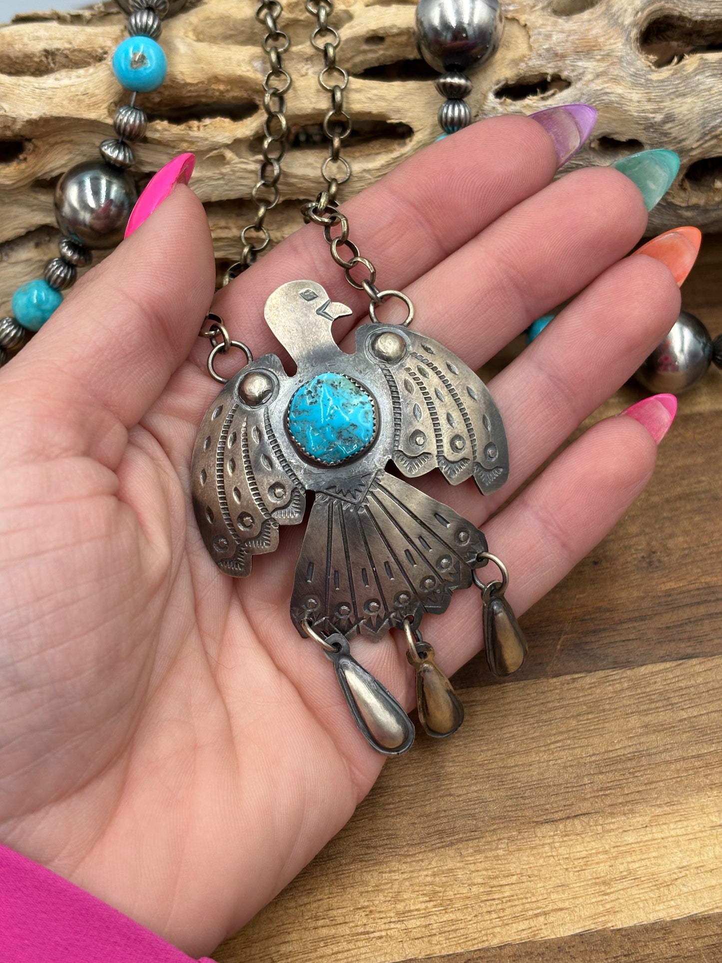 Thunderbird Necklace by Timothy Yazzie, Navajo