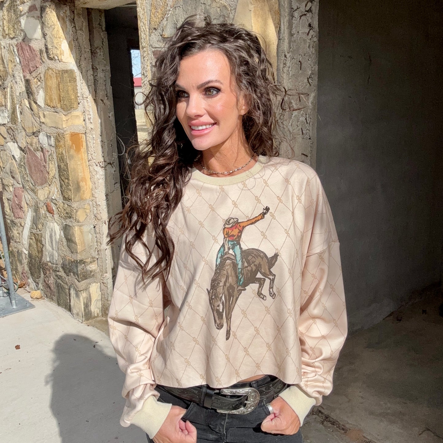 Rank Rider Crop Sweatshirt