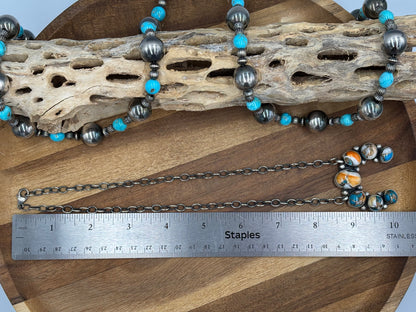 Spiny Turquoise Naja Necklace #1 by Augustine Largo, Navajo