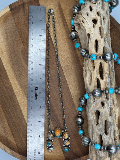 Spiny Turquoise Naja Necklace #3 by Augustine Largo, Navajo