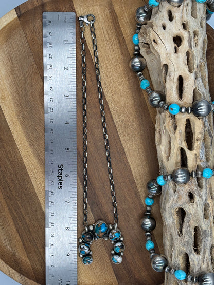 Kingman Crush Naja Necklace #1 by Augustine Largo, Navajo