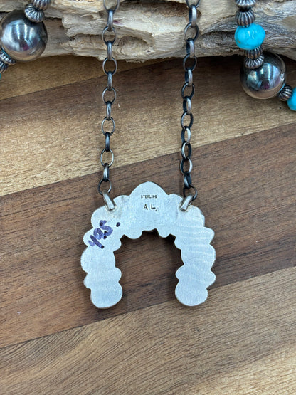 Kingman Crush Naja Necklace #1 by Augustine Largo, Navajo