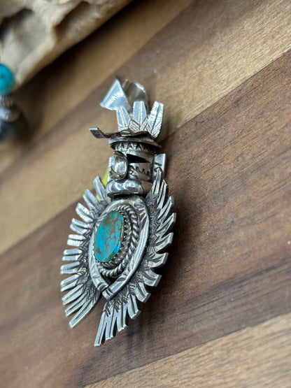Turquoise Kachina Pin/Pendant, Native