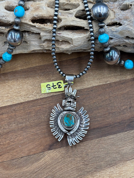 Turquoise Kachina Pin/Pendant, Native