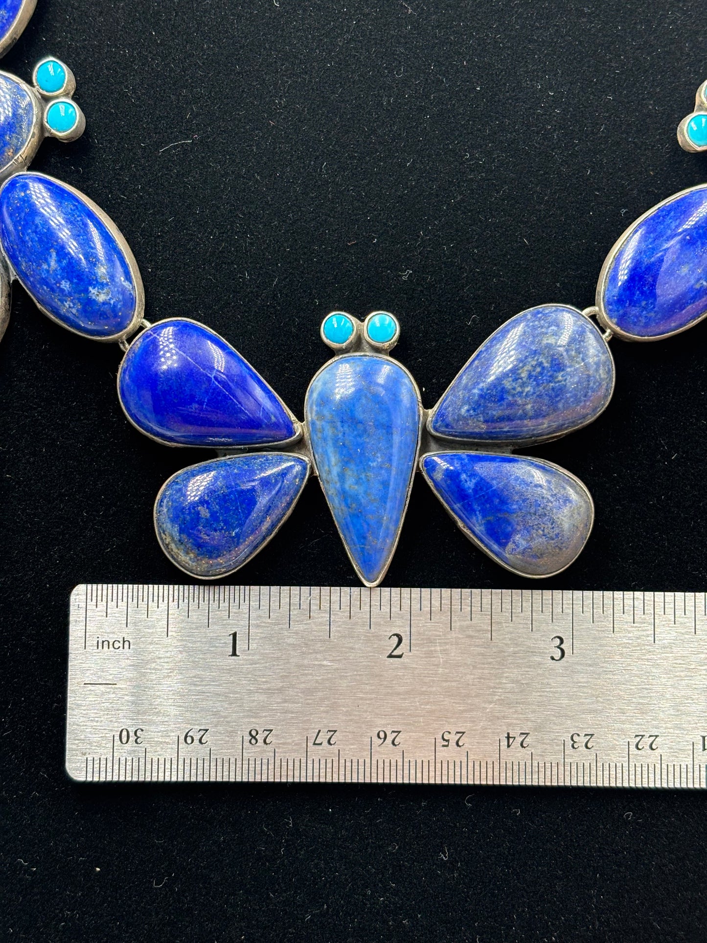 Lapis & Turquoise Butterfly Necklace by Federico Jimenez