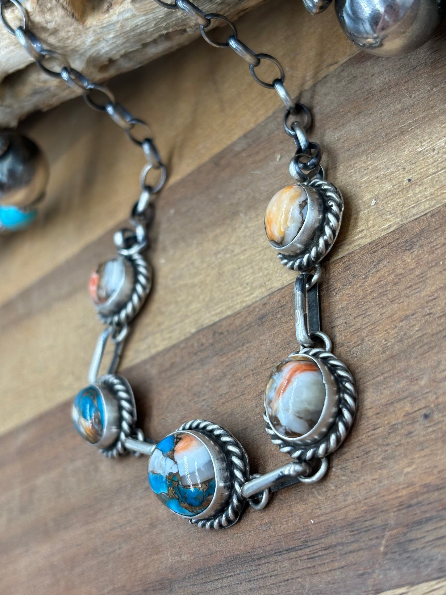 Spiny Turquoise Choker #1 Necklace by Augustine Largo, Navajo
