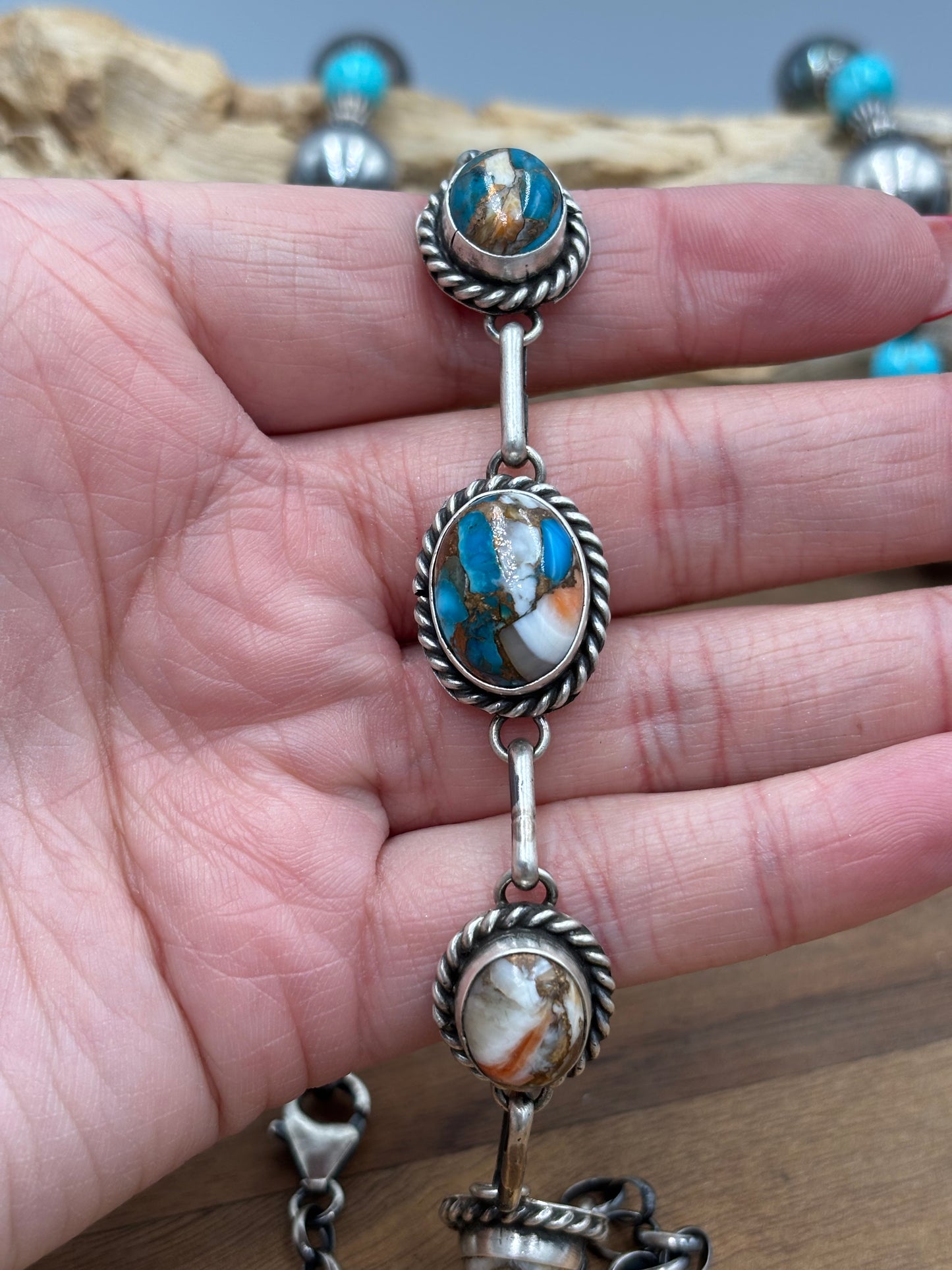 Spiny Turquoise Choker #1 Necklace by Augustine Largo, Navajo