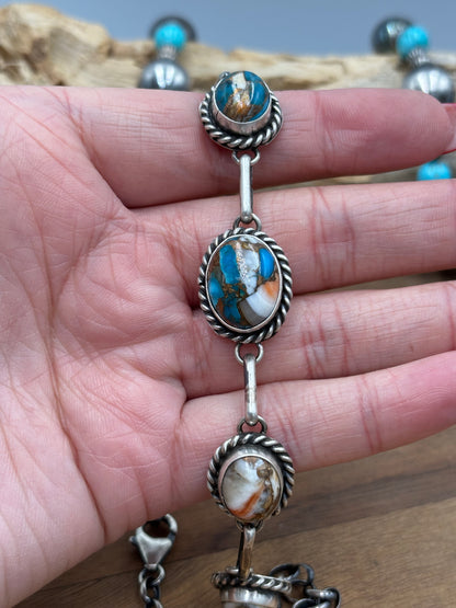 Spiny Turquoise Choker #1 Necklace by Augustine Largo, Navajo