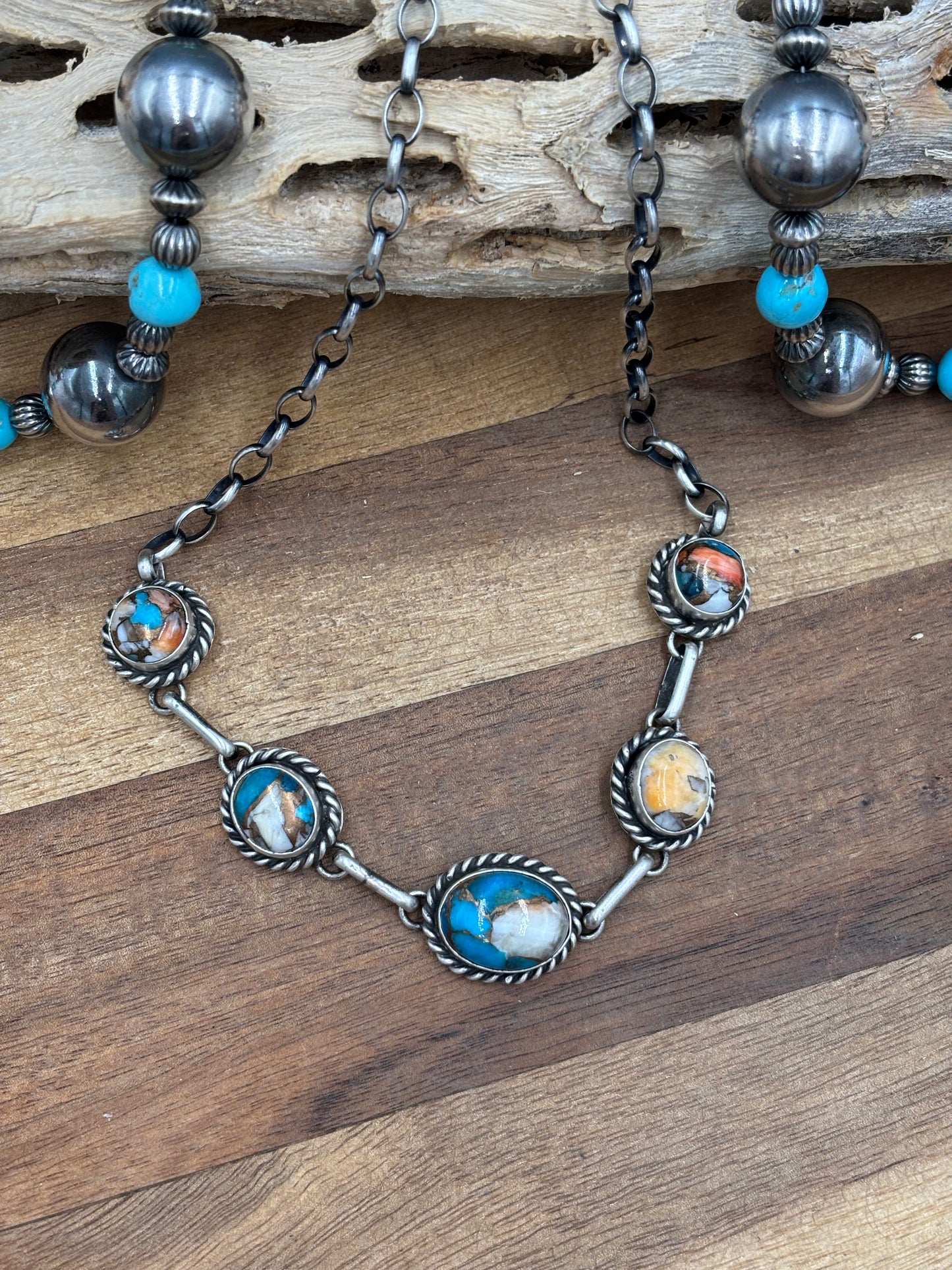 Spiny Turquoise Choker #2 Necklace by Augustine Largo, Navajo