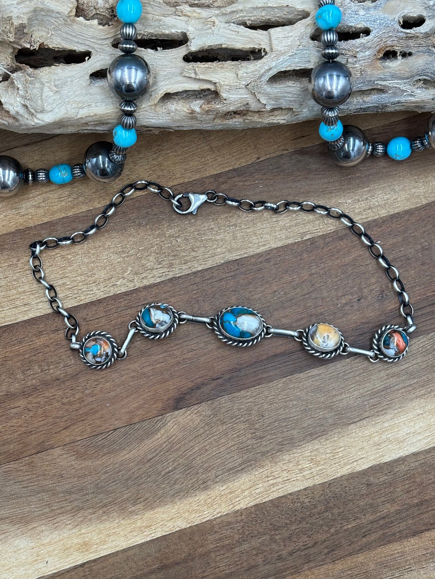 Spiny Turquoise Choker #2 Necklace by Augustine Largo, Navajo