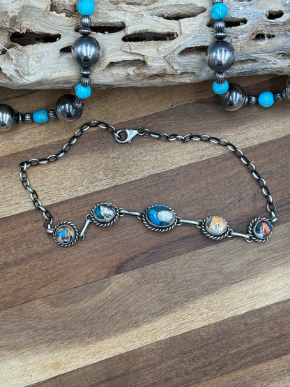 Spiny Turquoise Choker #2 Necklace by Augustine Largo, Navajo