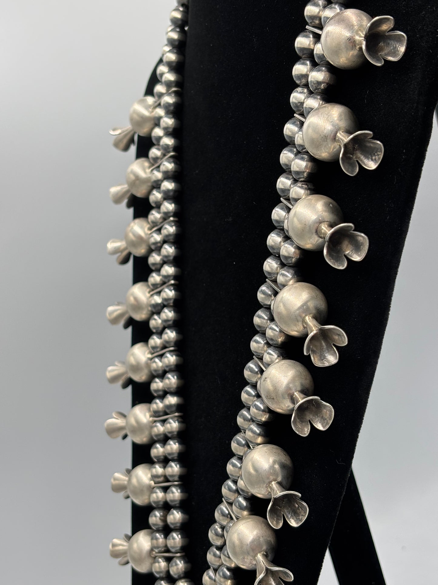 Giant Squash Blossom Necklace & Earring Set by Emer Thompson, Navajo