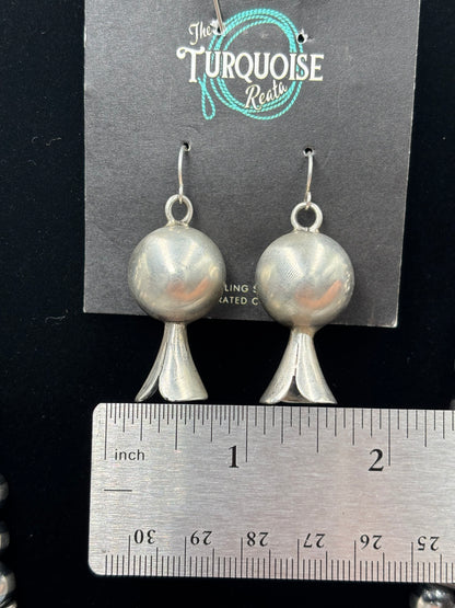 Giant Squash Blossom Necklace & Earring Set by Emer Thompson, Navajo