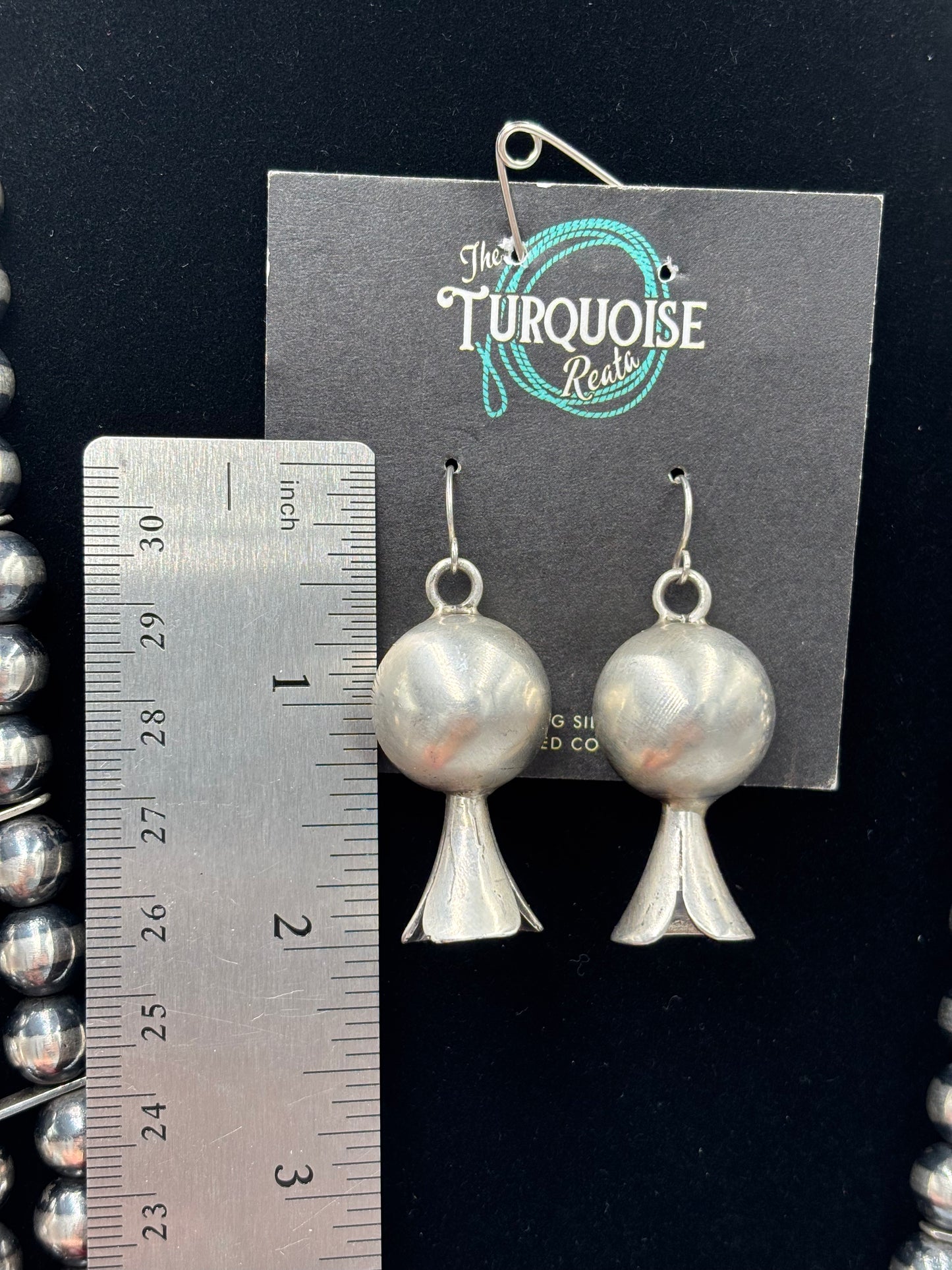 Giant Squash Blossom Necklace & Earring Set by Emer Thompson, Navajo