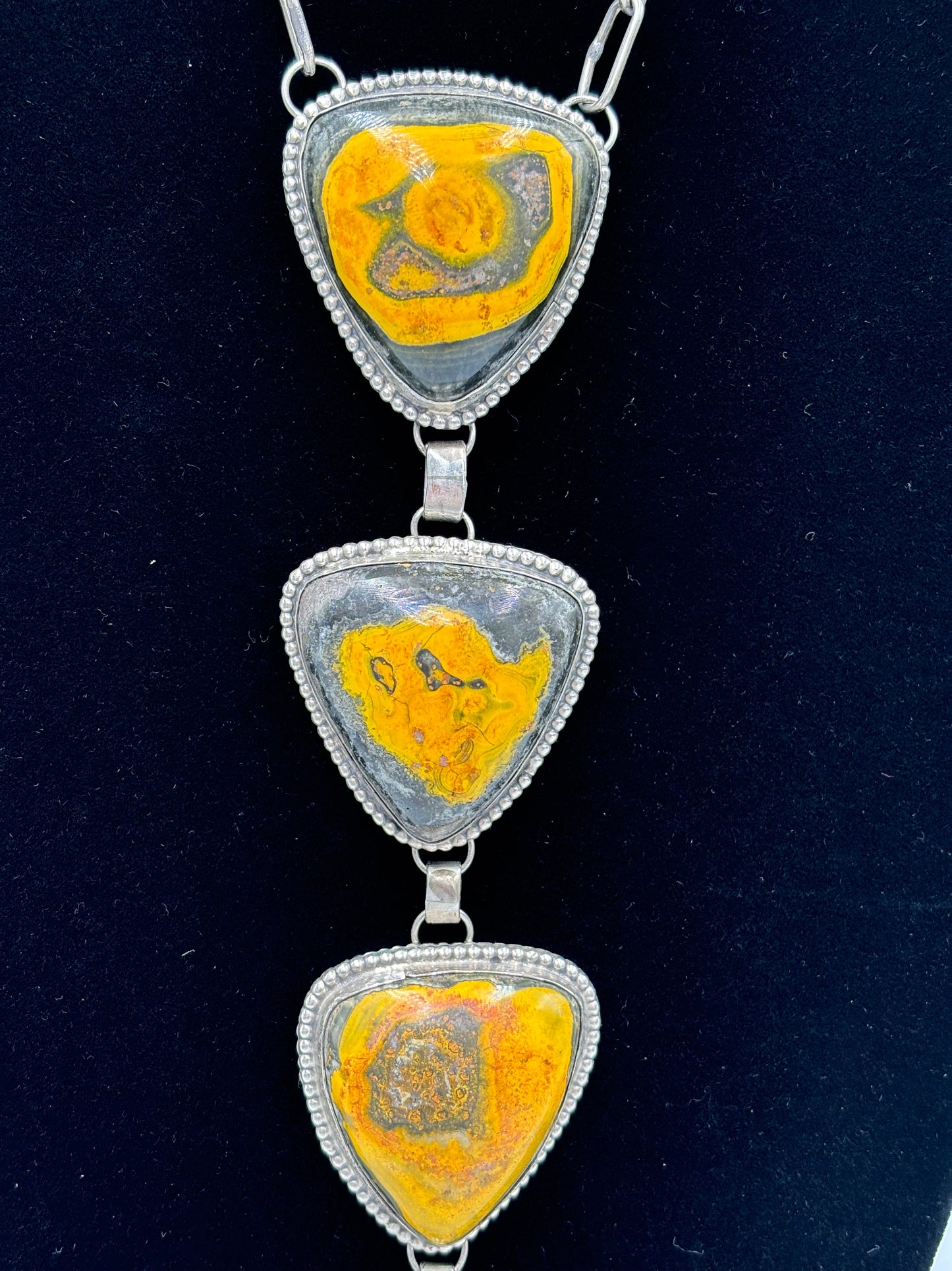 Bumble Bee Jasper Drop Tie Necklace