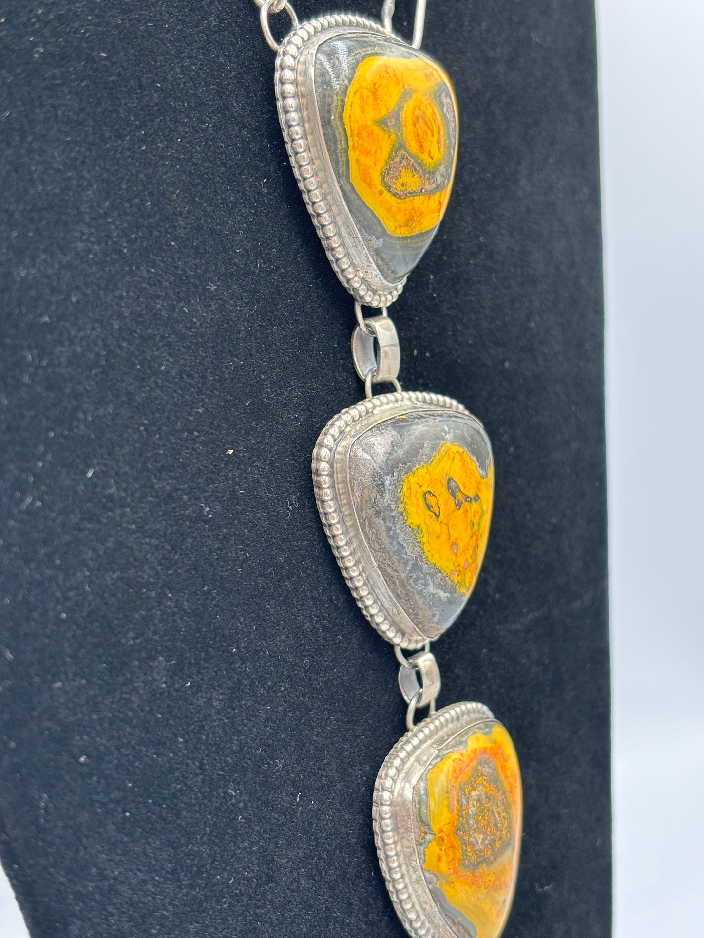 Bumble Bee Jasper Drop Tie Necklace