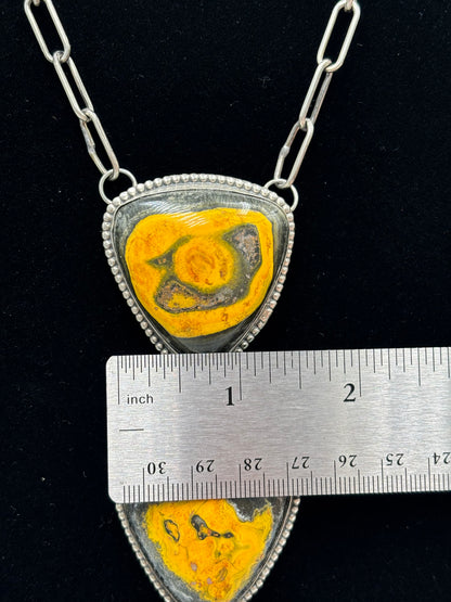 Bumble Bee Jasper Drop Tie Necklace