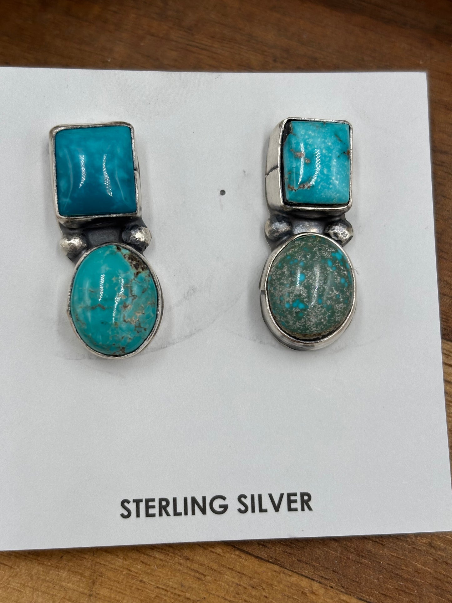 Mixed Mine Turquoise Cluster Necklace & Earrings Set by Sheila, Navajo