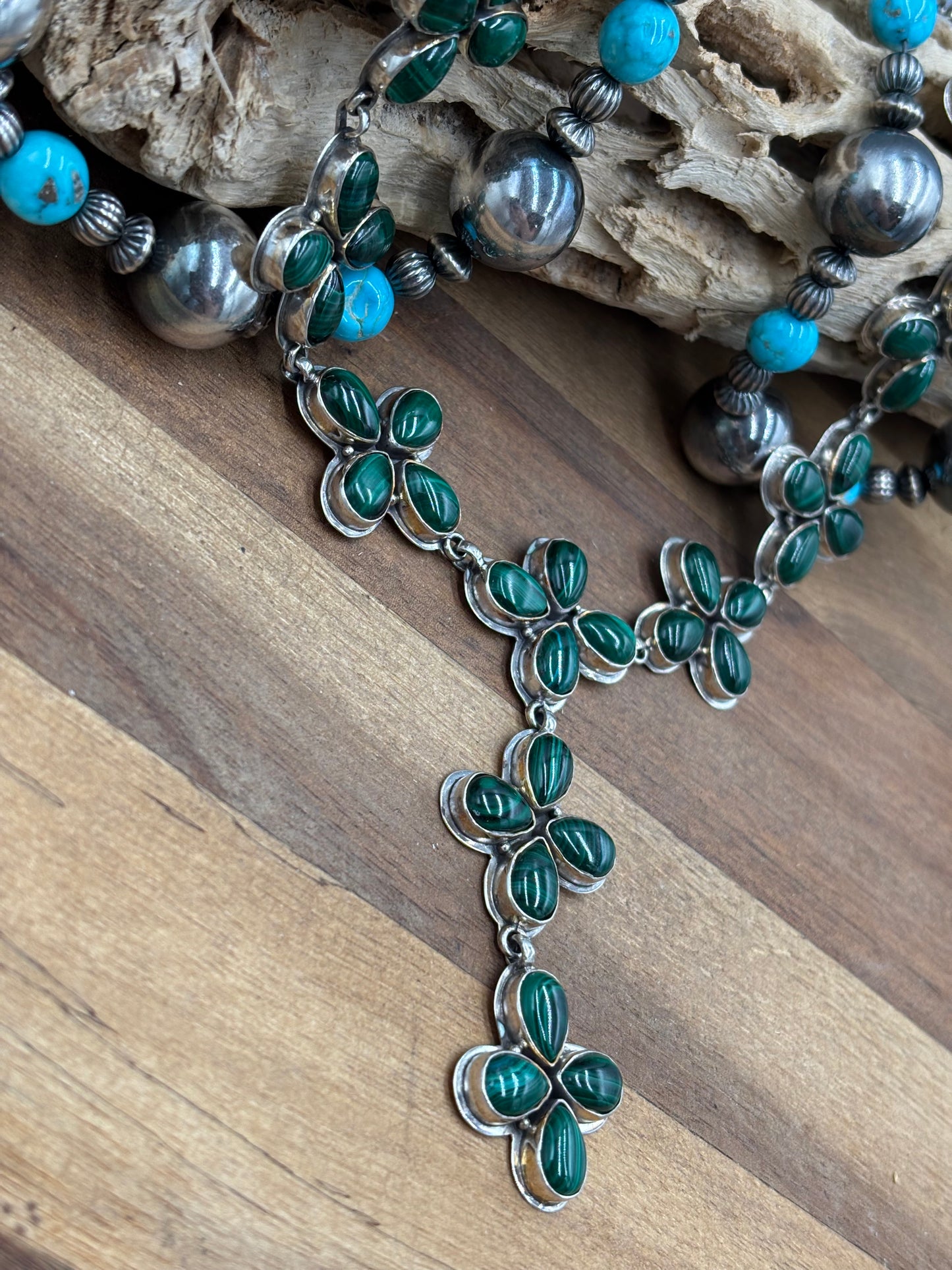 Malachite Lariat Necklace