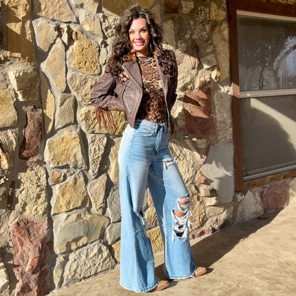 The Dust Devil Distressed Wide Leg Jean