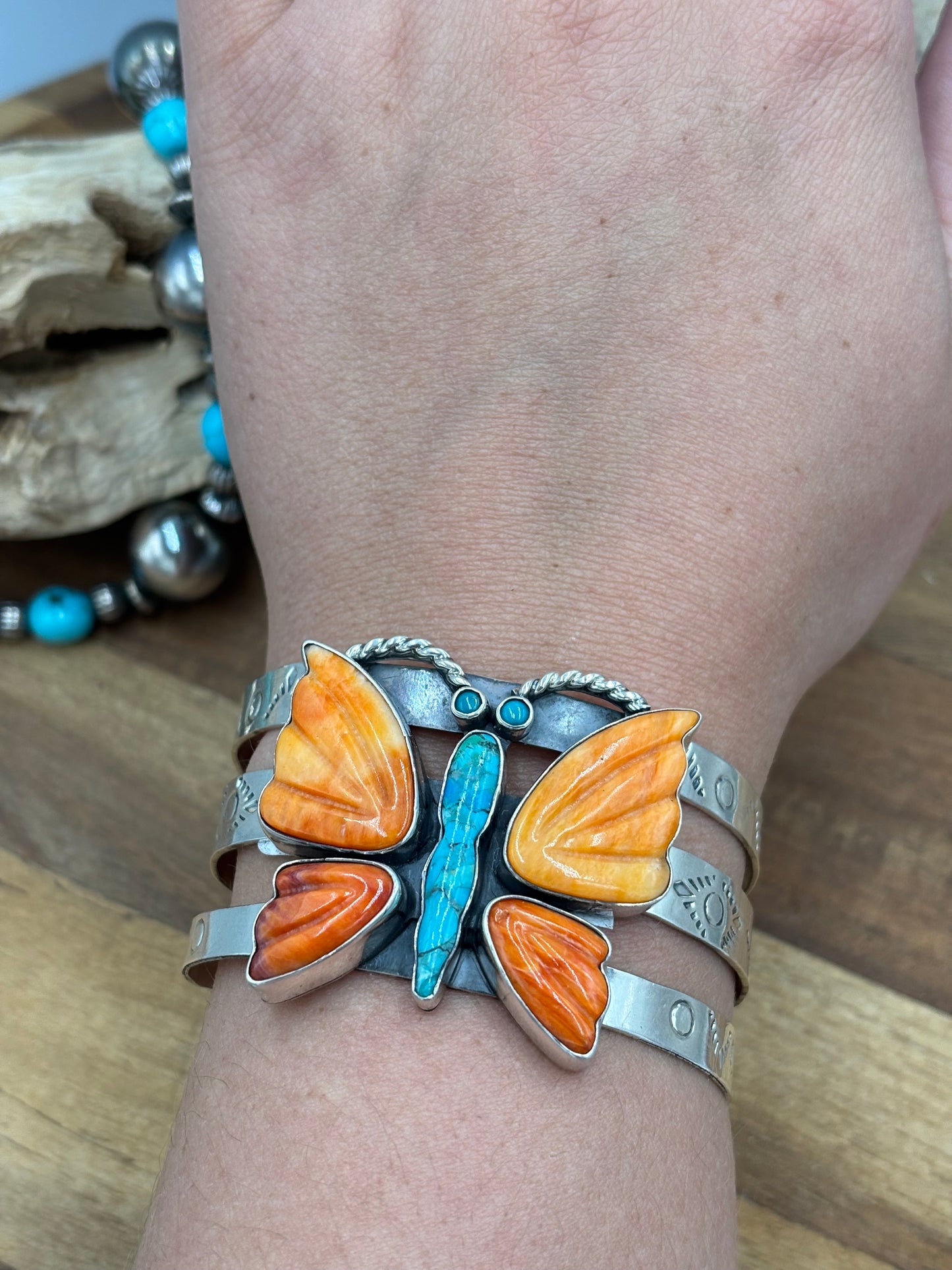 Orange Spiny Butterfly Cuff by Federico Jimenez