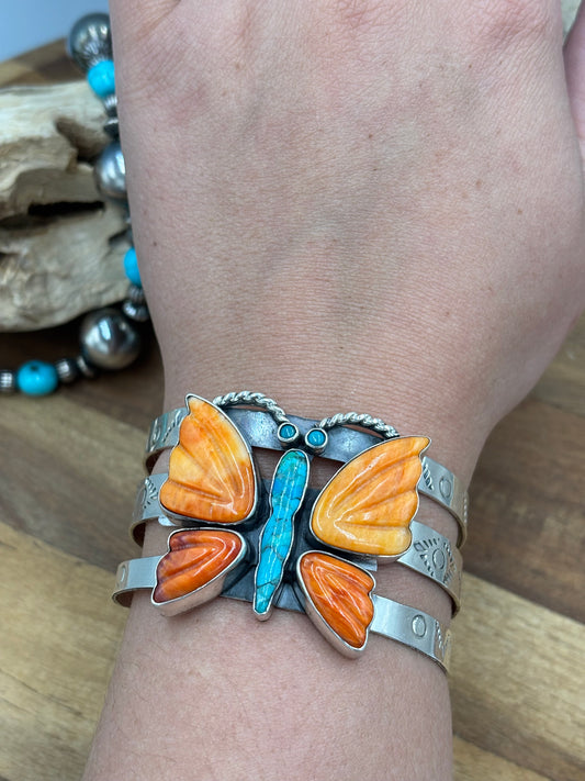 Orange Spiny Butterfly Cuff by Federico Jimenez