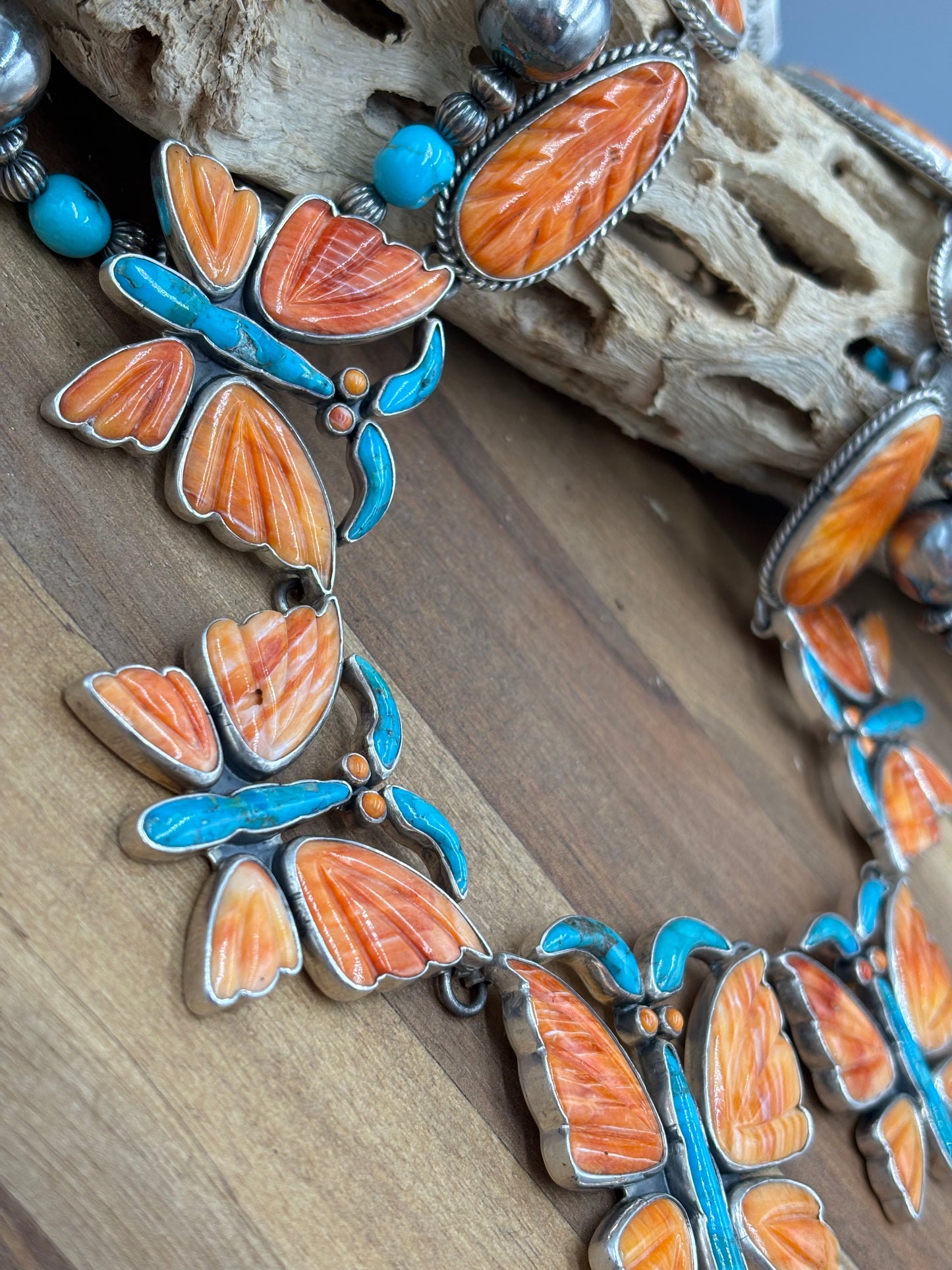 Orange Spiny Butterfly Necklace by Federico Jimenez
