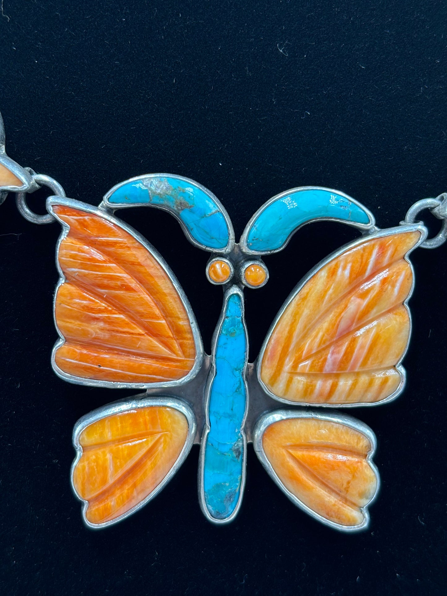 Orange Spiny Butterfly Necklace by Federico Jimenez