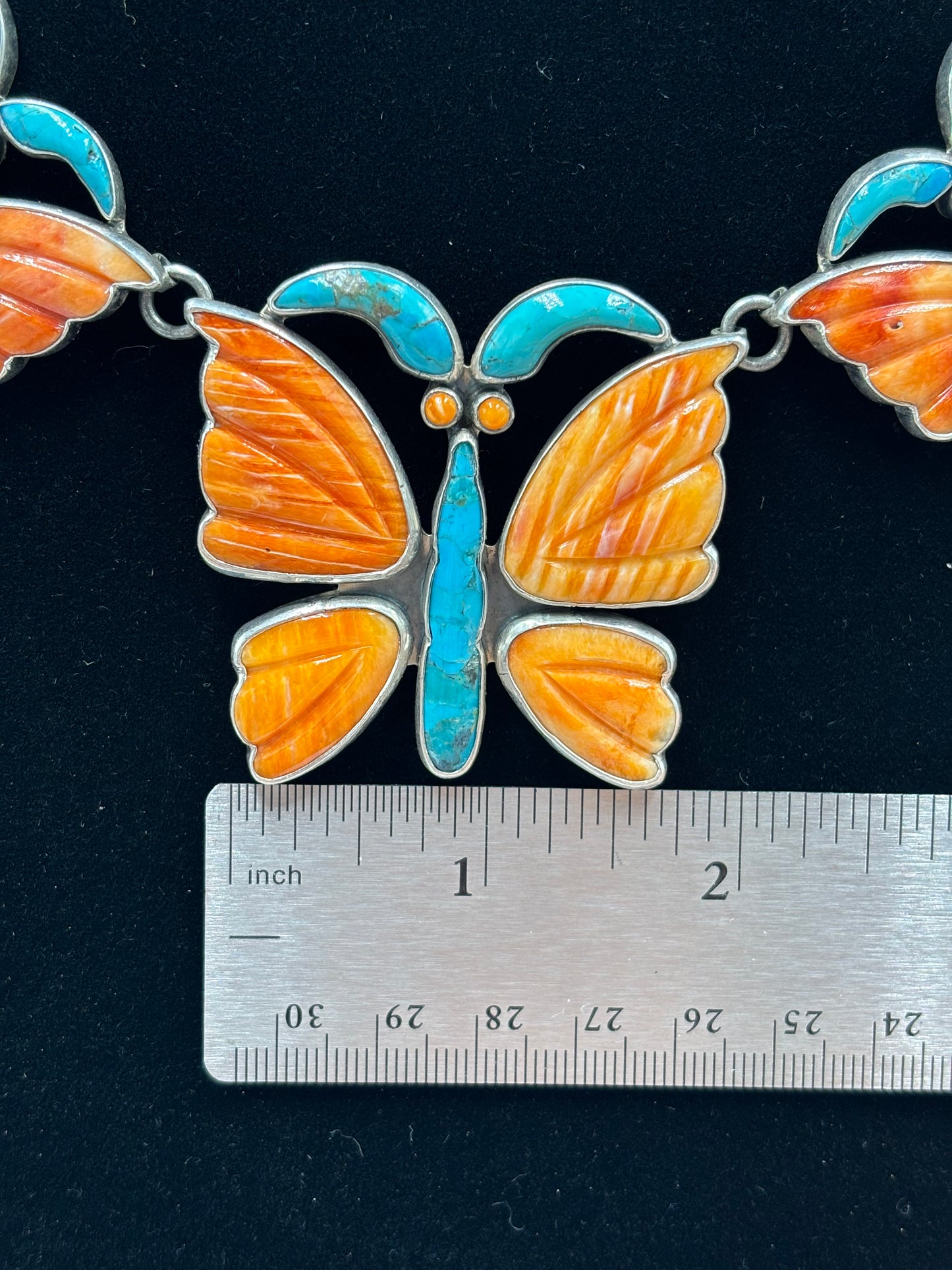 Orange Spiny Butterfly Necklace by Federico Jimenez