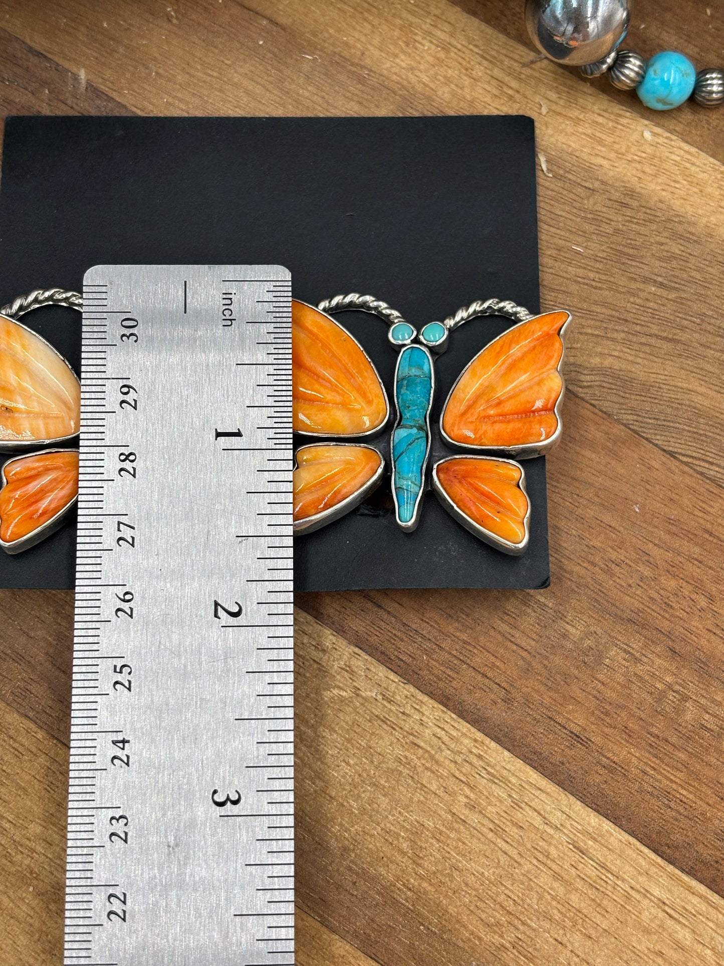 Orange Spiny Butterfly Earrings #6658-2 by Federico Jimenez