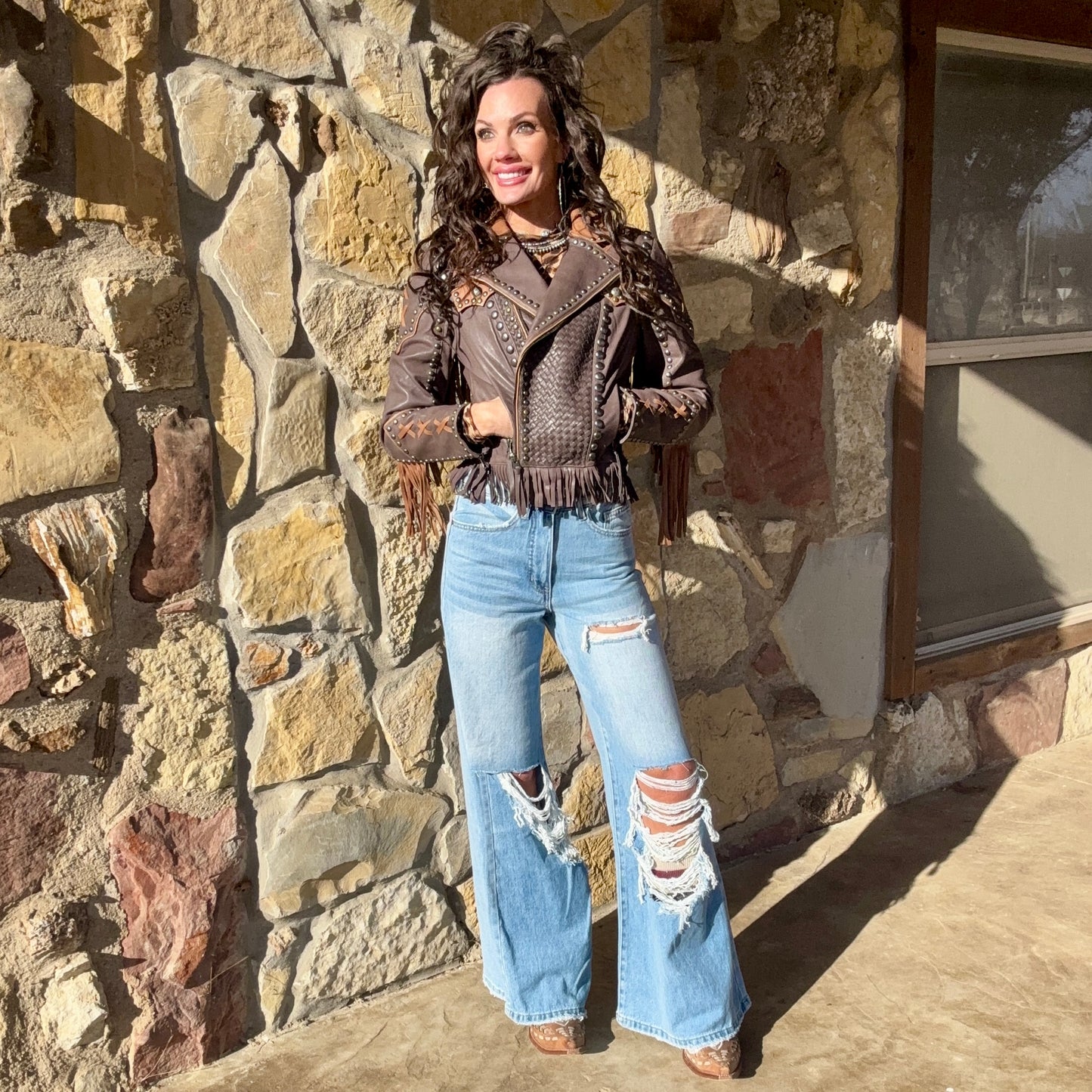 The Dust Devil Distressed Wide Leg Jean