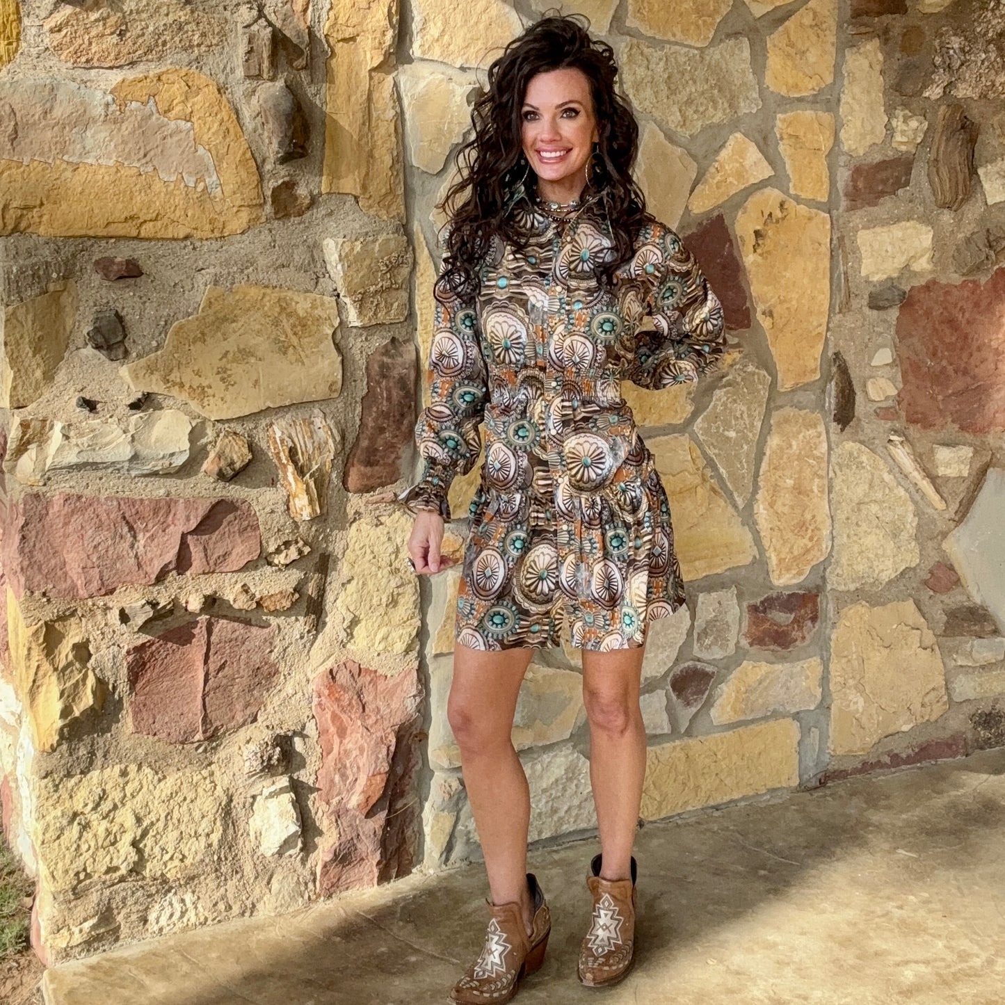 Concho Canyon Ruffle Dress