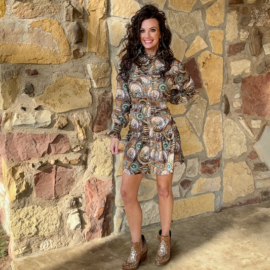 Concho Canyon Ruffle Dress