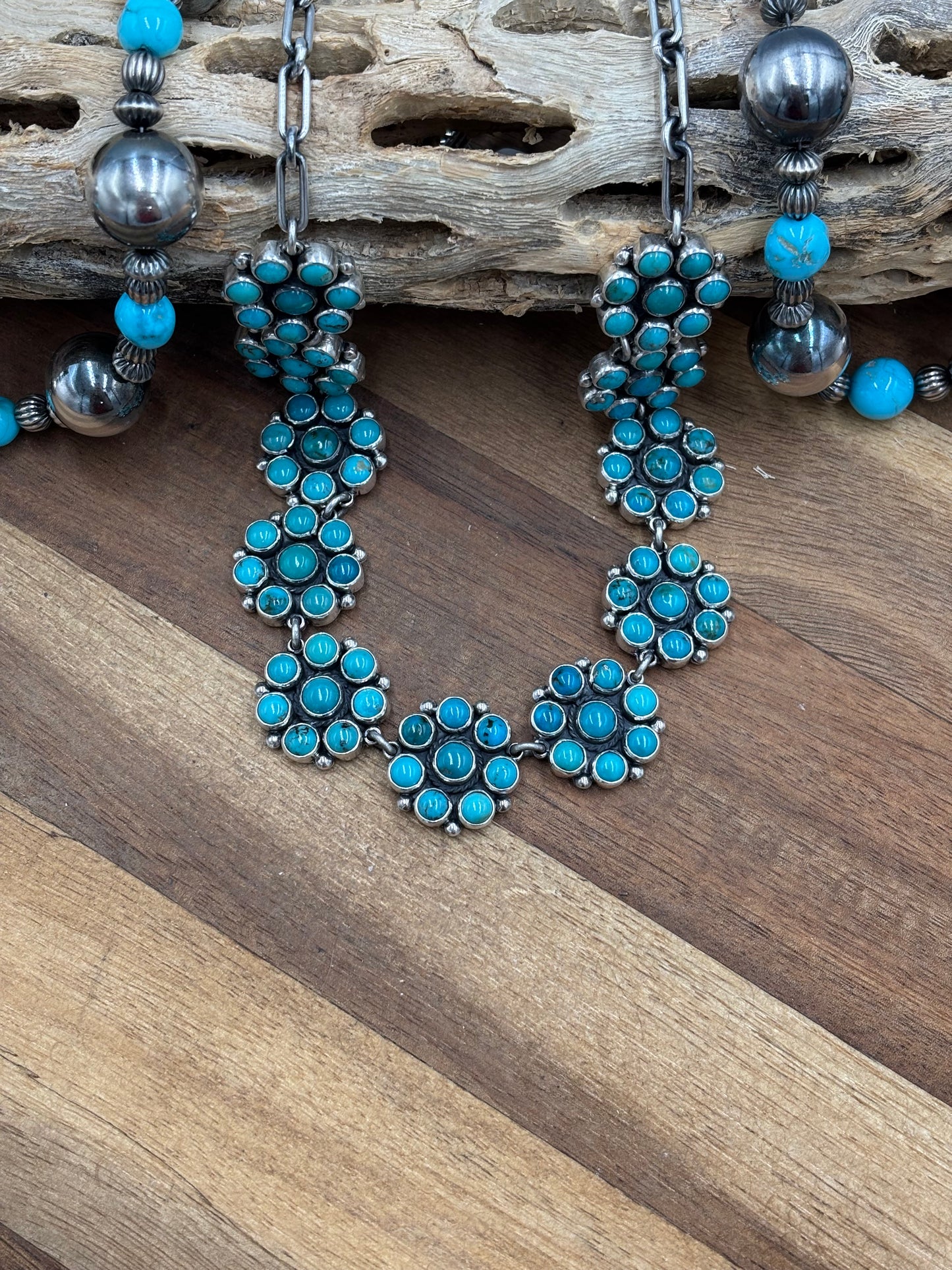Turquoise Cluster Necklace by Federico Jimenez