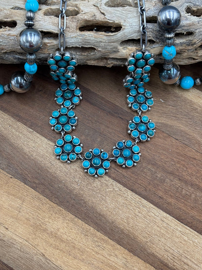 Turquoise Cluster Necklace by Federico Jimenez