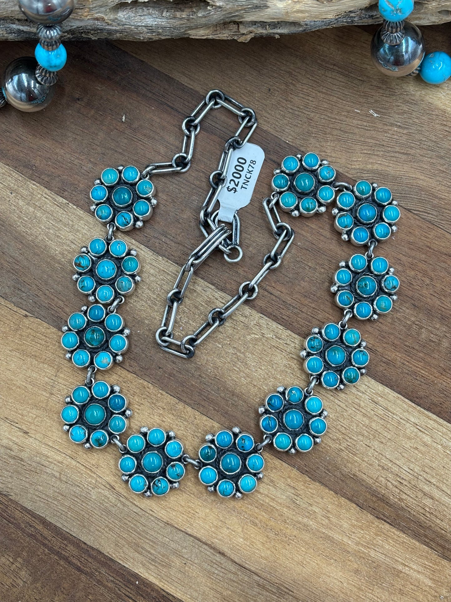 Turquoise Cluster Necklace by Federico Jimenez