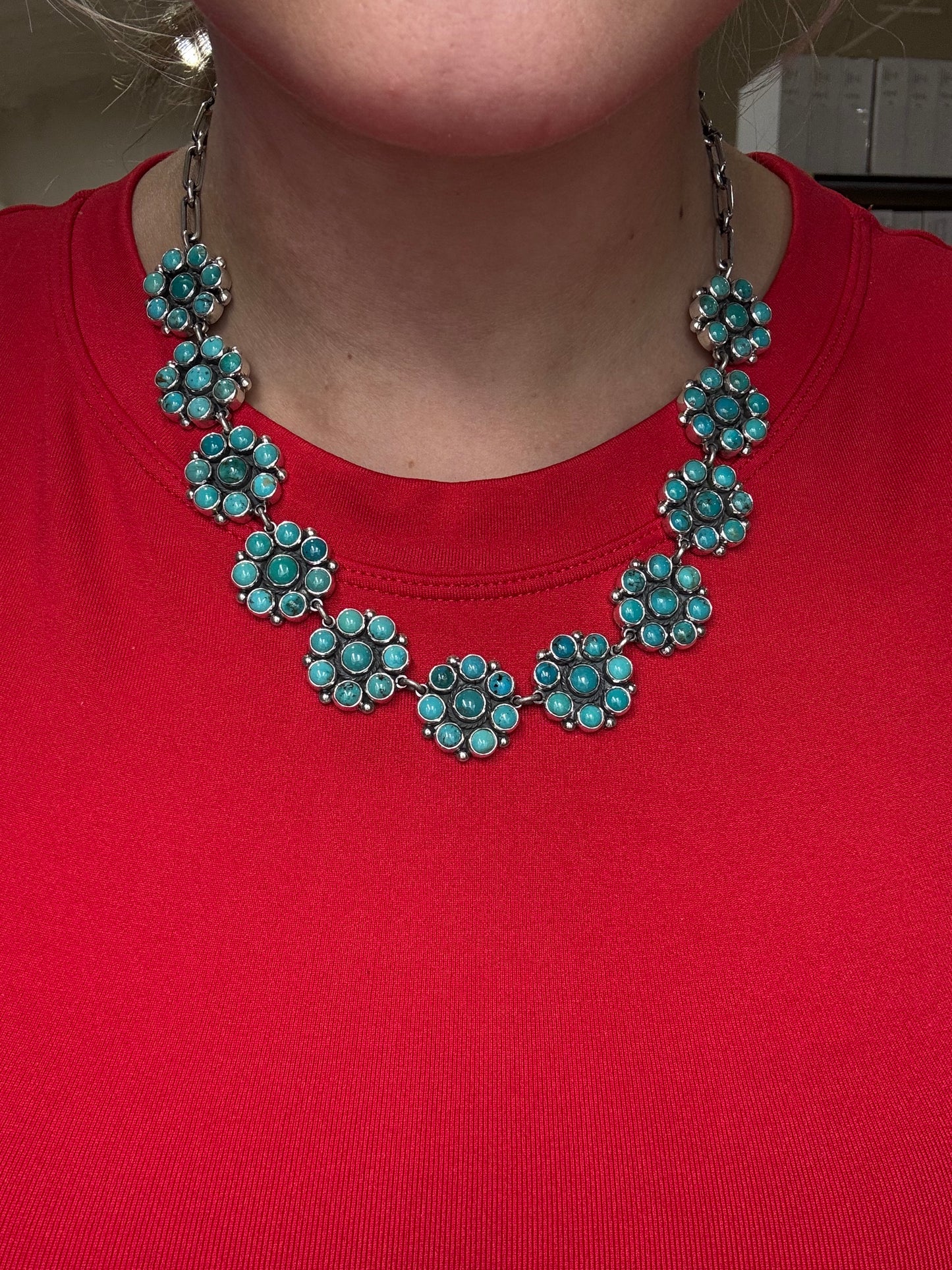 Turquoise Cluster Necklace by Federico Jimenez