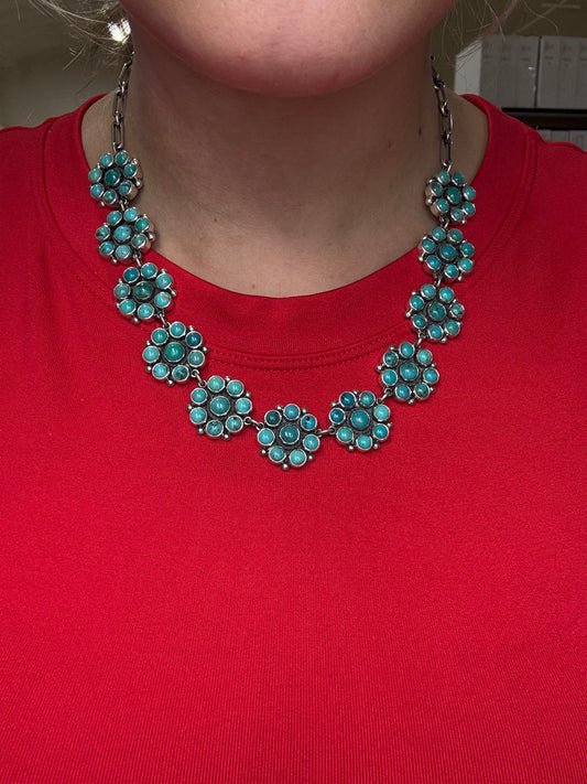Turquoise Cluster Necklace by Federico Jimenez