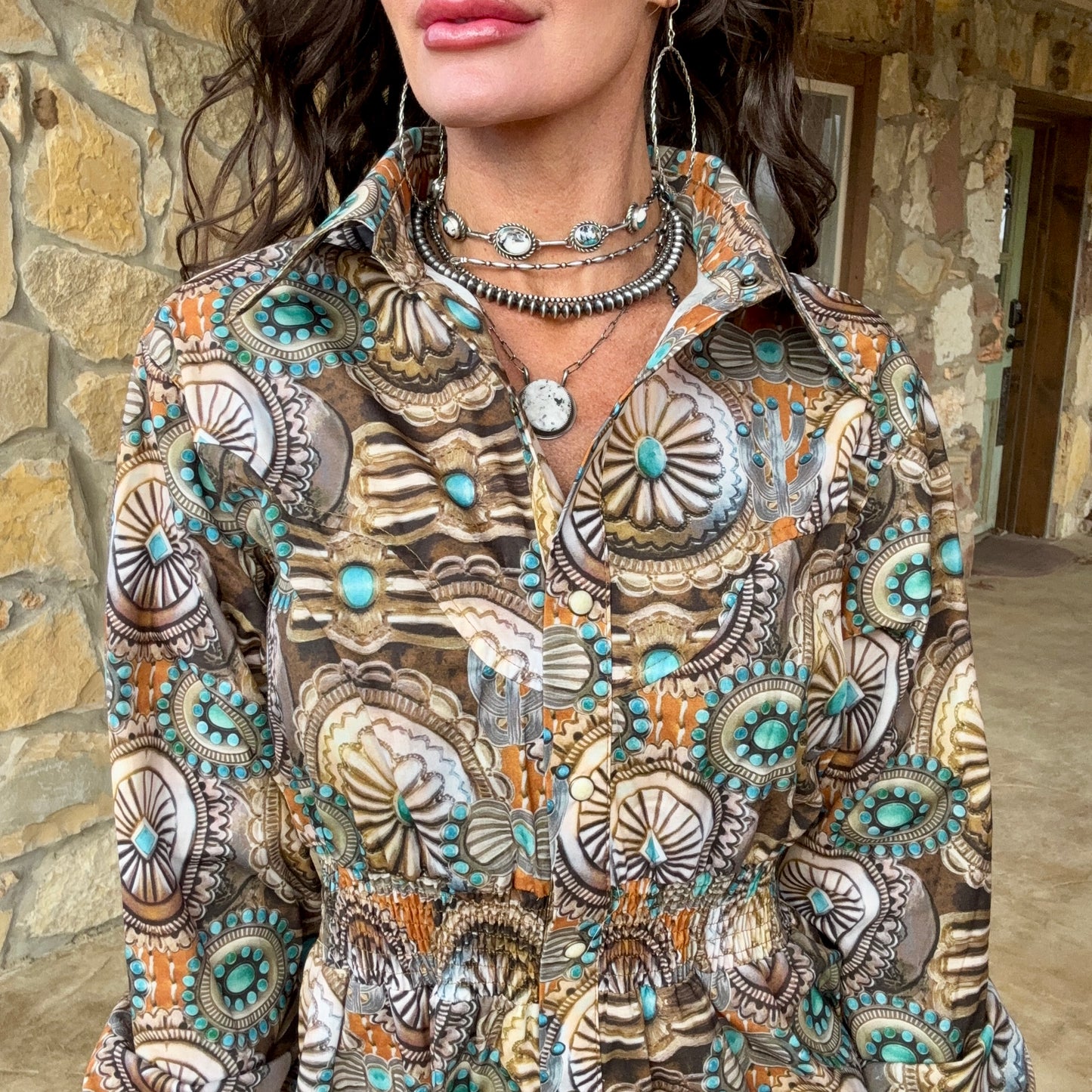 Concho Canyon Ruffle Dress