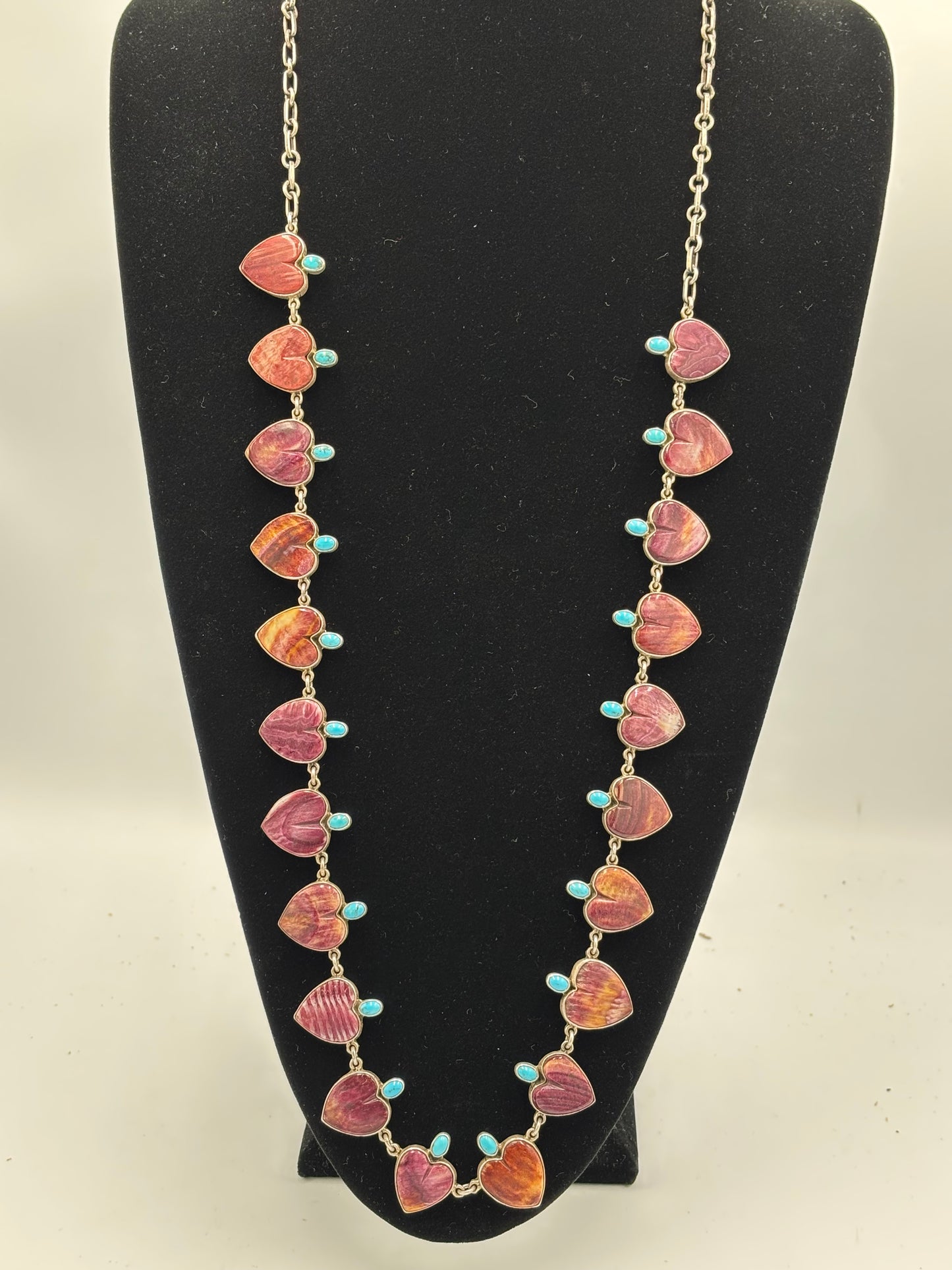 Purple Spiny & Turquoise Heart Necklace by Federico Jimenez