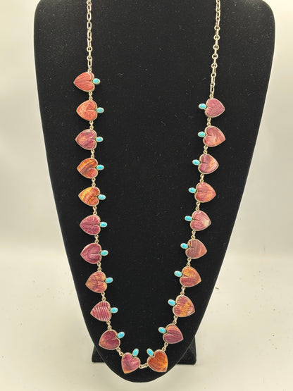 Purple Spiny & Turquoise Heart Necklace by Federico Jimenez